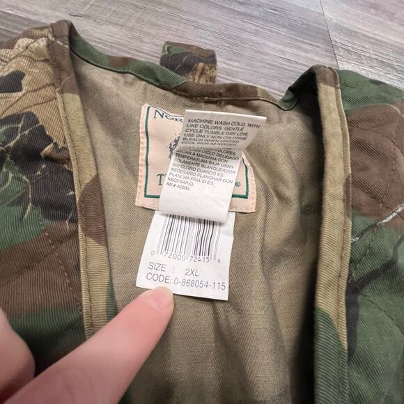 Vintage Northwest Territory Vest Hunting Camo Men's 2XL Cargo 90s Green Brown - Picture 5 of 7